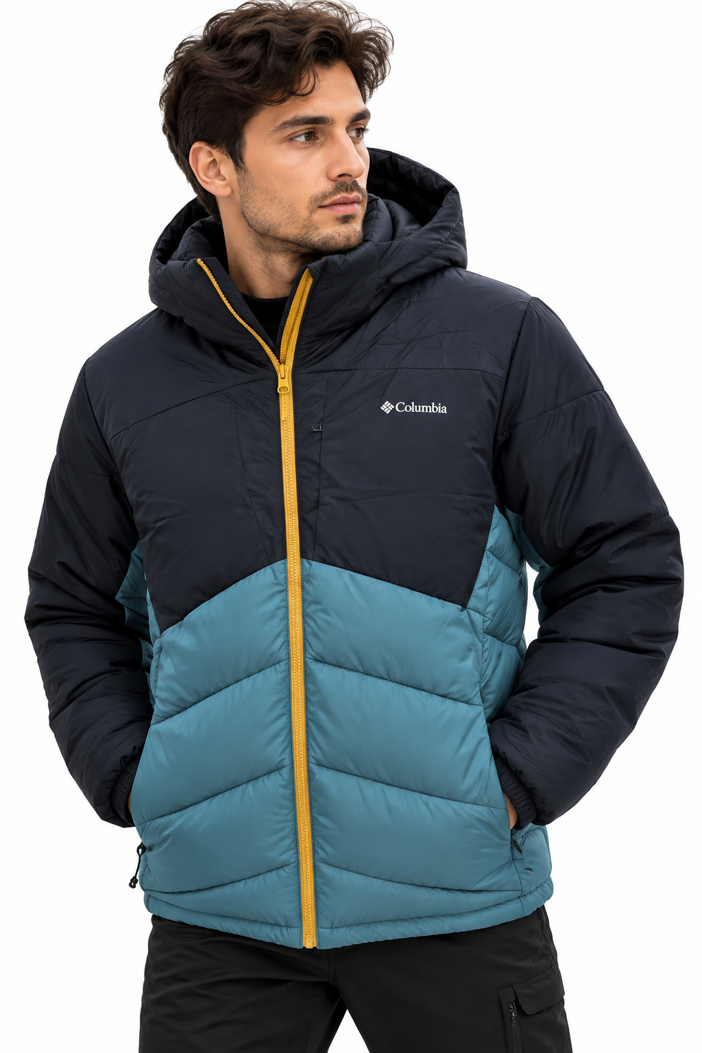 Columbia Jacket Blk&Muted Teal X7347 Black & Muted Teal Jacket M / Black & Muted Teal