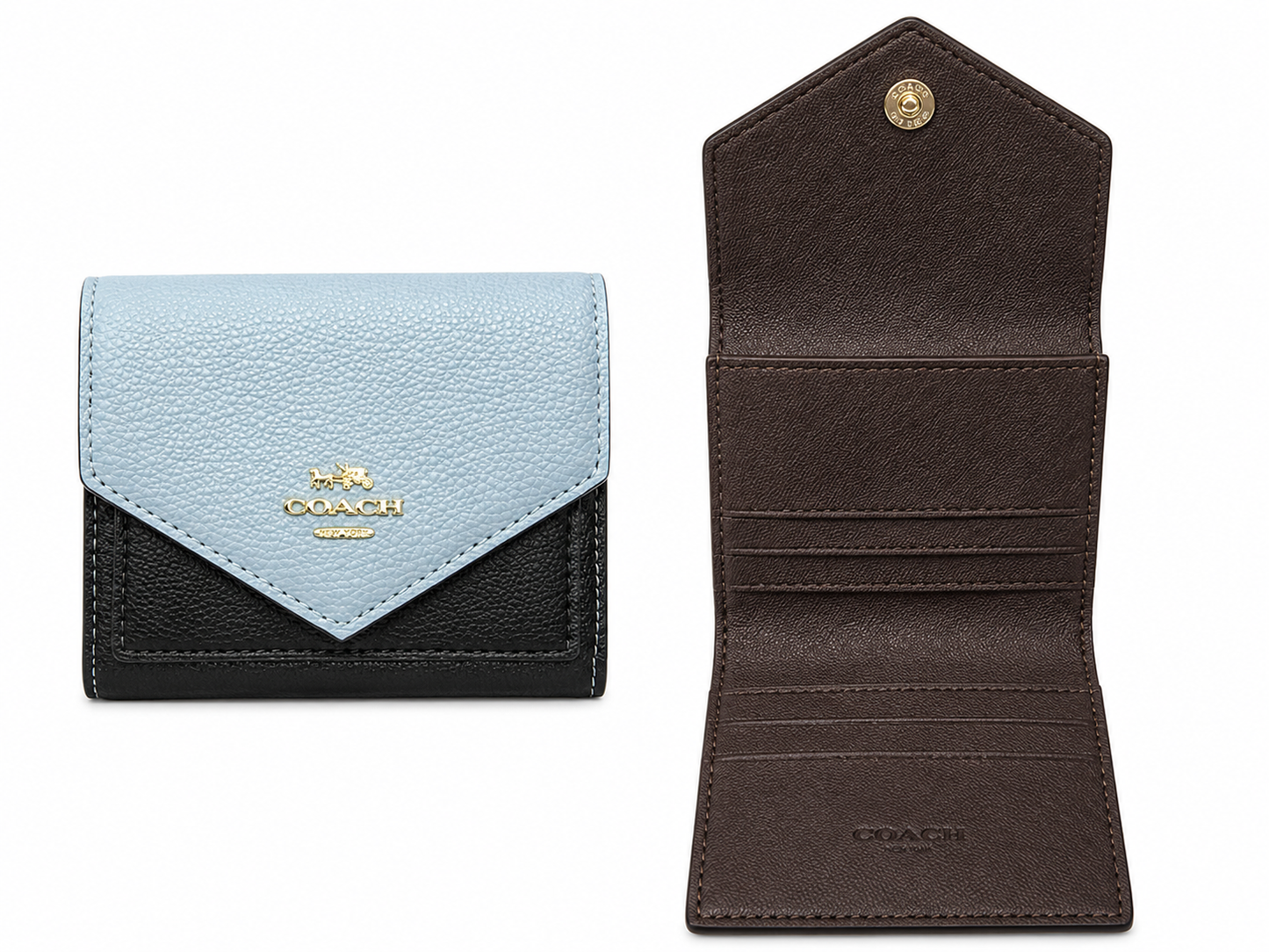 COACH  PORTMONE BLK&BLUE 3615 black&blue