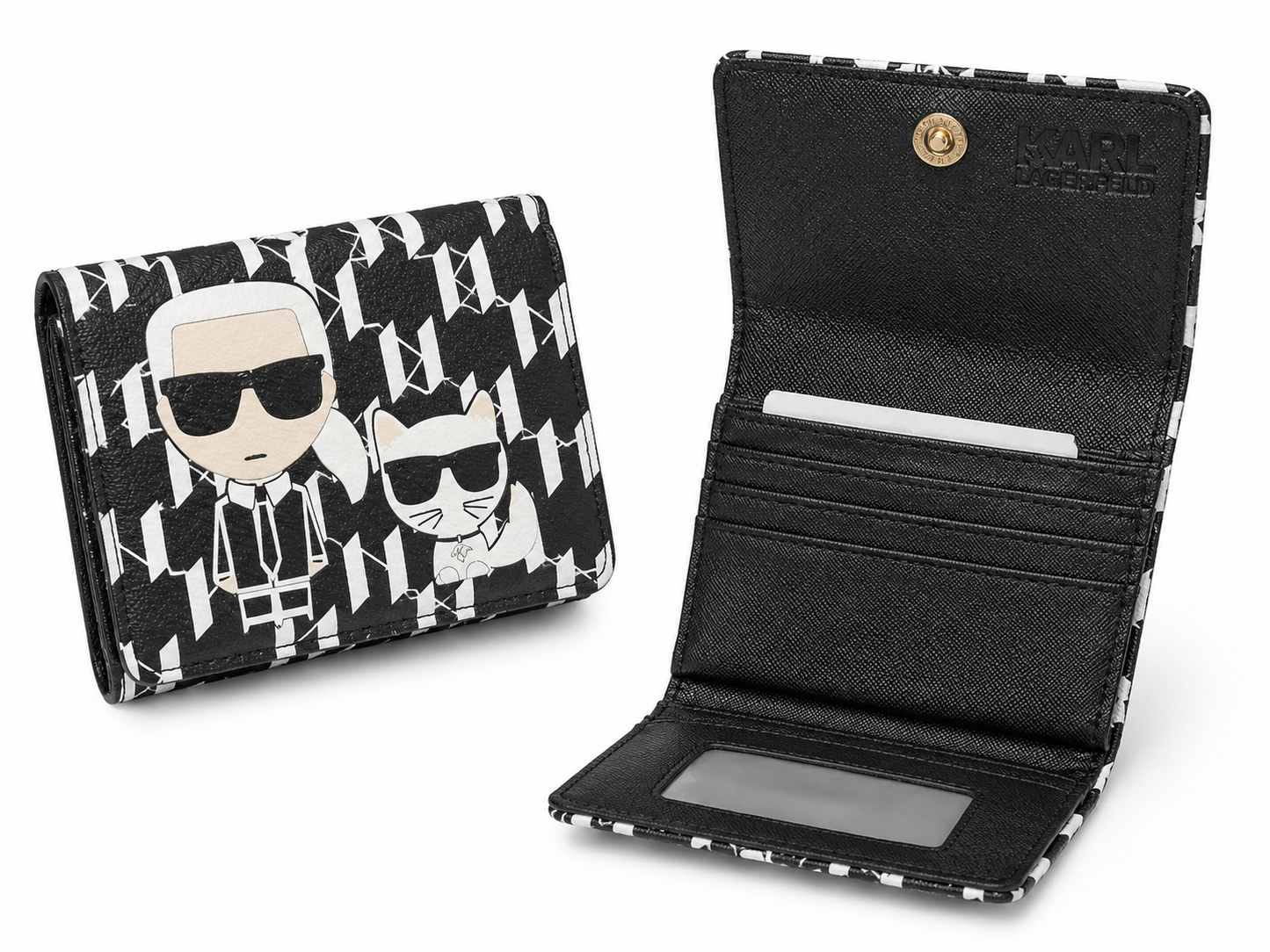 KARL LAGERFELD  PORTMONE 60018-21 BLK&WHITE black&white