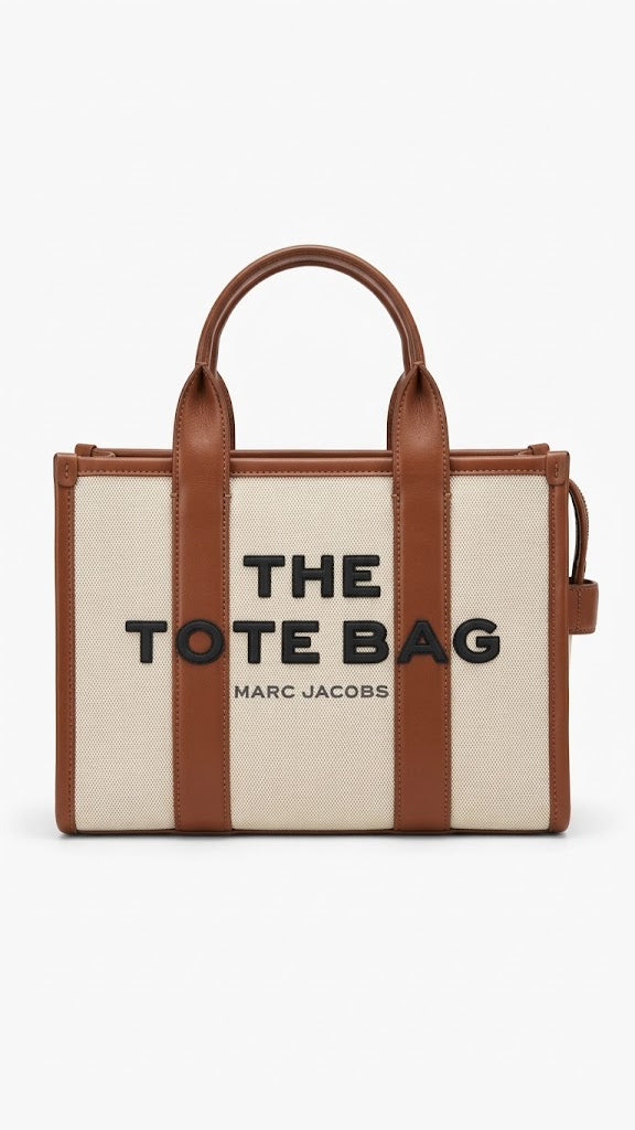 Tote Bag Marc Jacobs 6156-2 Beige & Brown & Black Big Bag Beige & Brown & Black
