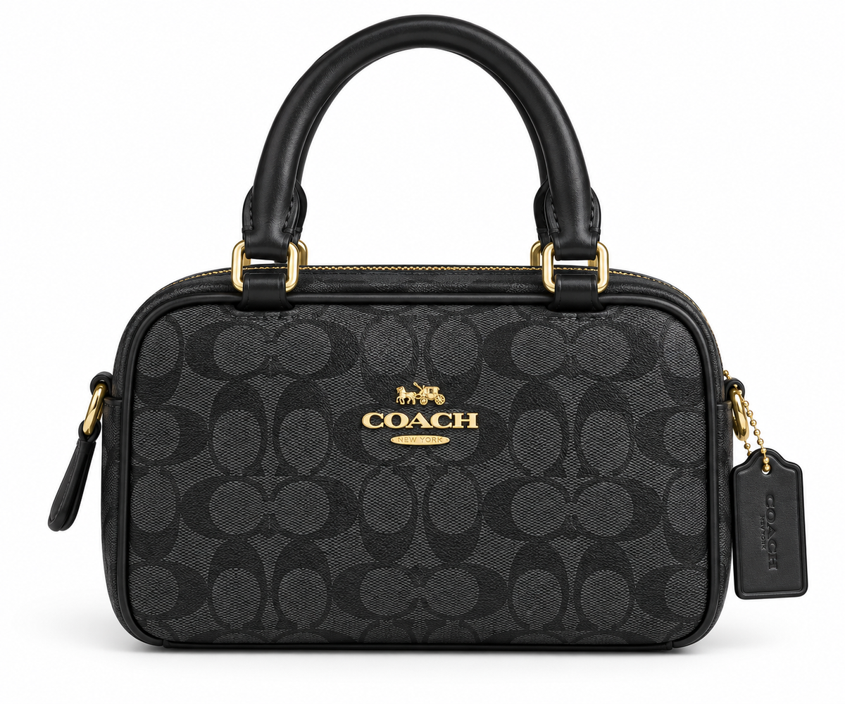 Coach Bag 3615 Black & Grey Small Bag Black & Grey