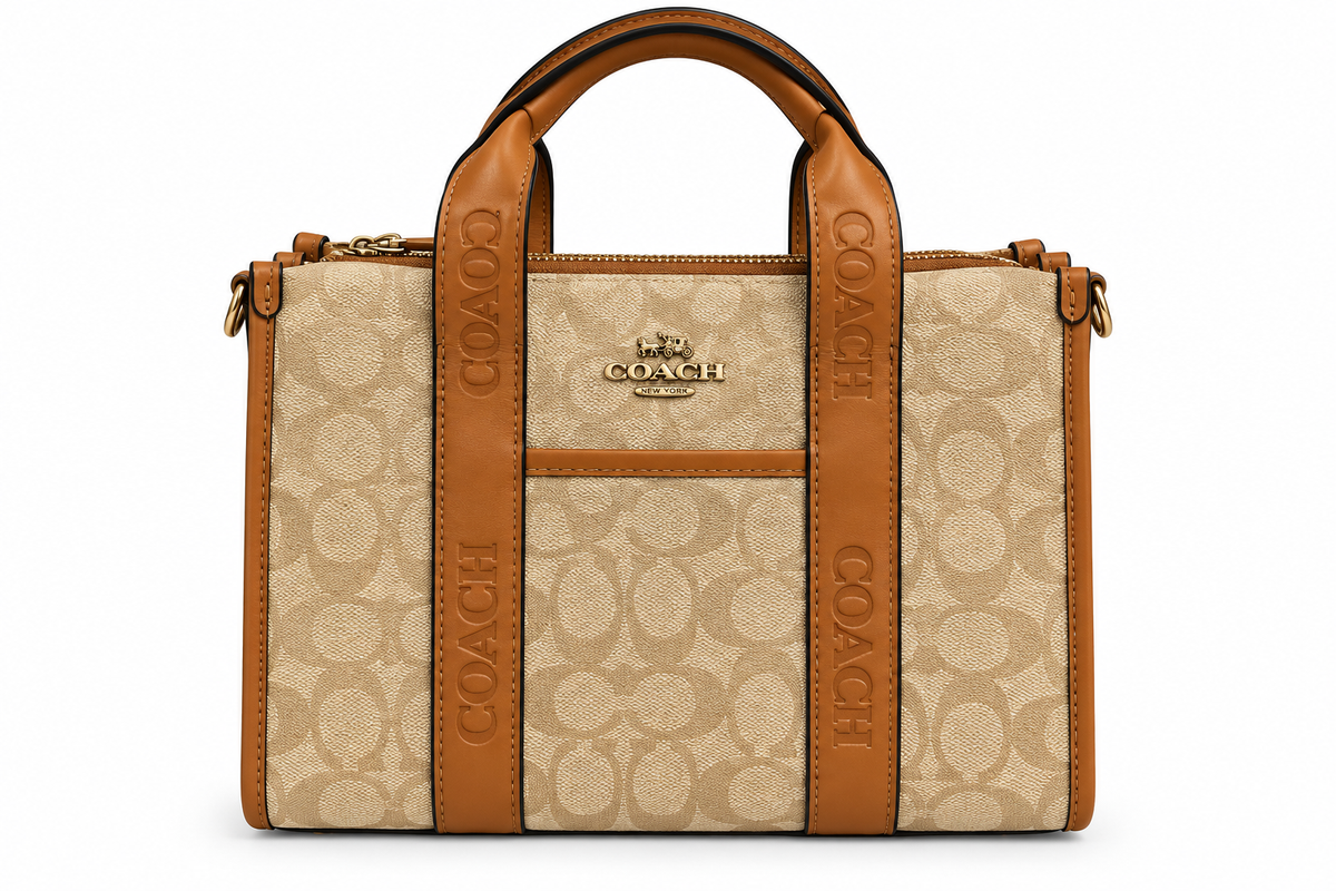 Coach Bag Bge&Camel 90159 Beige & Camel Medium Bag Beige & Camel