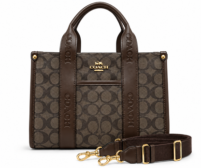 Coach Bag D.Brown&Blk 5557 Dark Brown & Black Medium Bag Dark Brown & Black