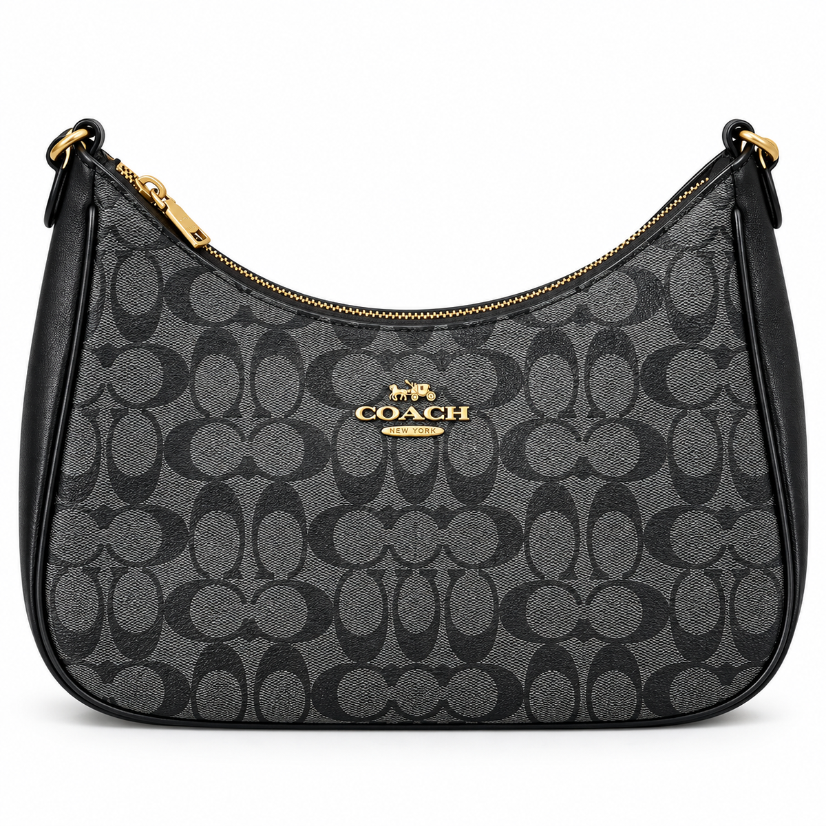 Coach Bag Grey&Black Black & Grey Medium Bag Black & Grey