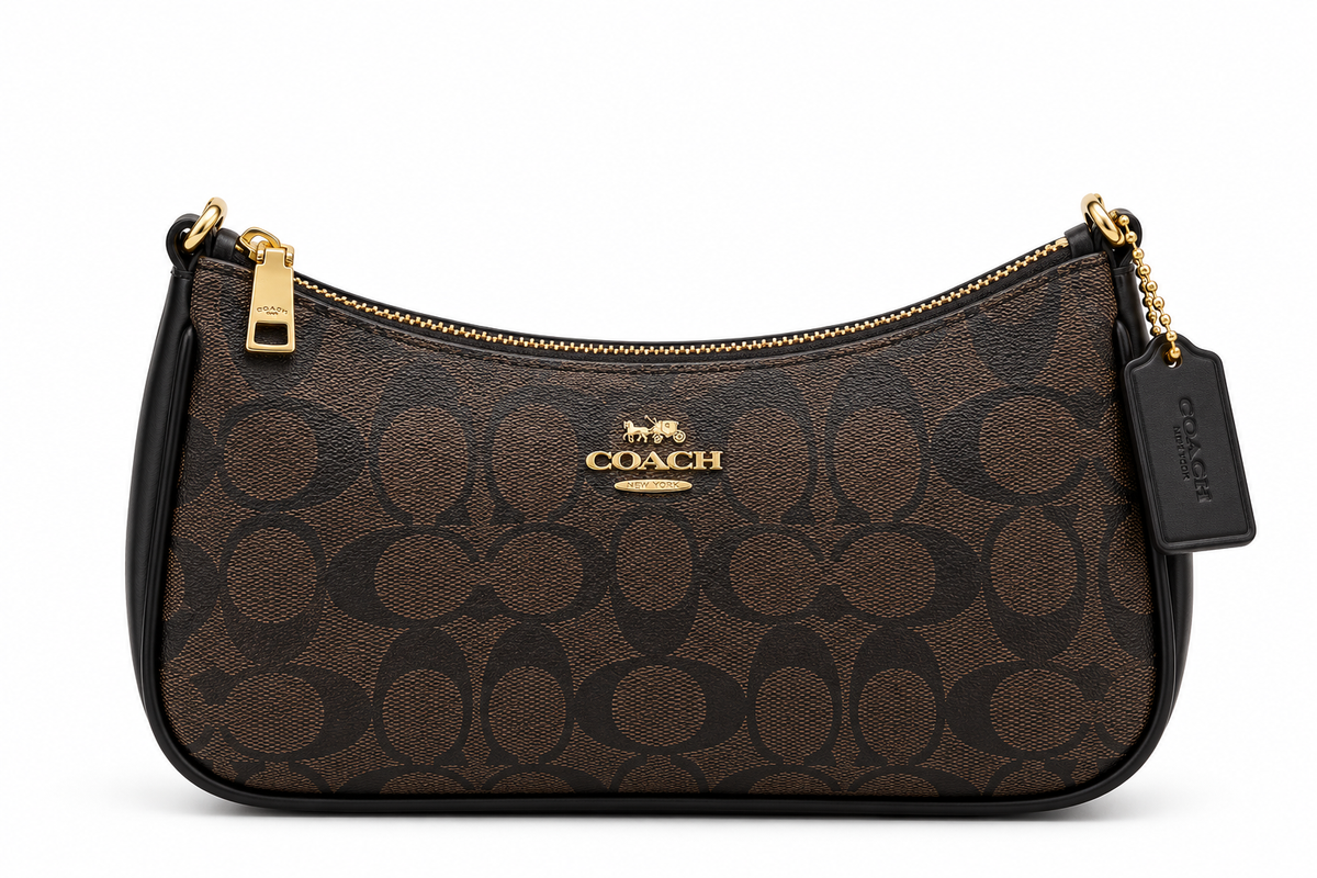 Coach Bag D.Brn&Blk 91107 Dark Brown & Black Small Bag Dark Brown & Black