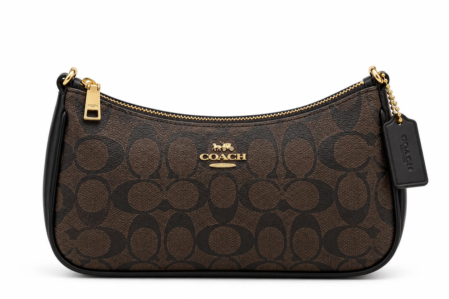Coach Bag D.Brn&Blk 91107 Dark Brown & Black Small Bag Dark Brown & Black