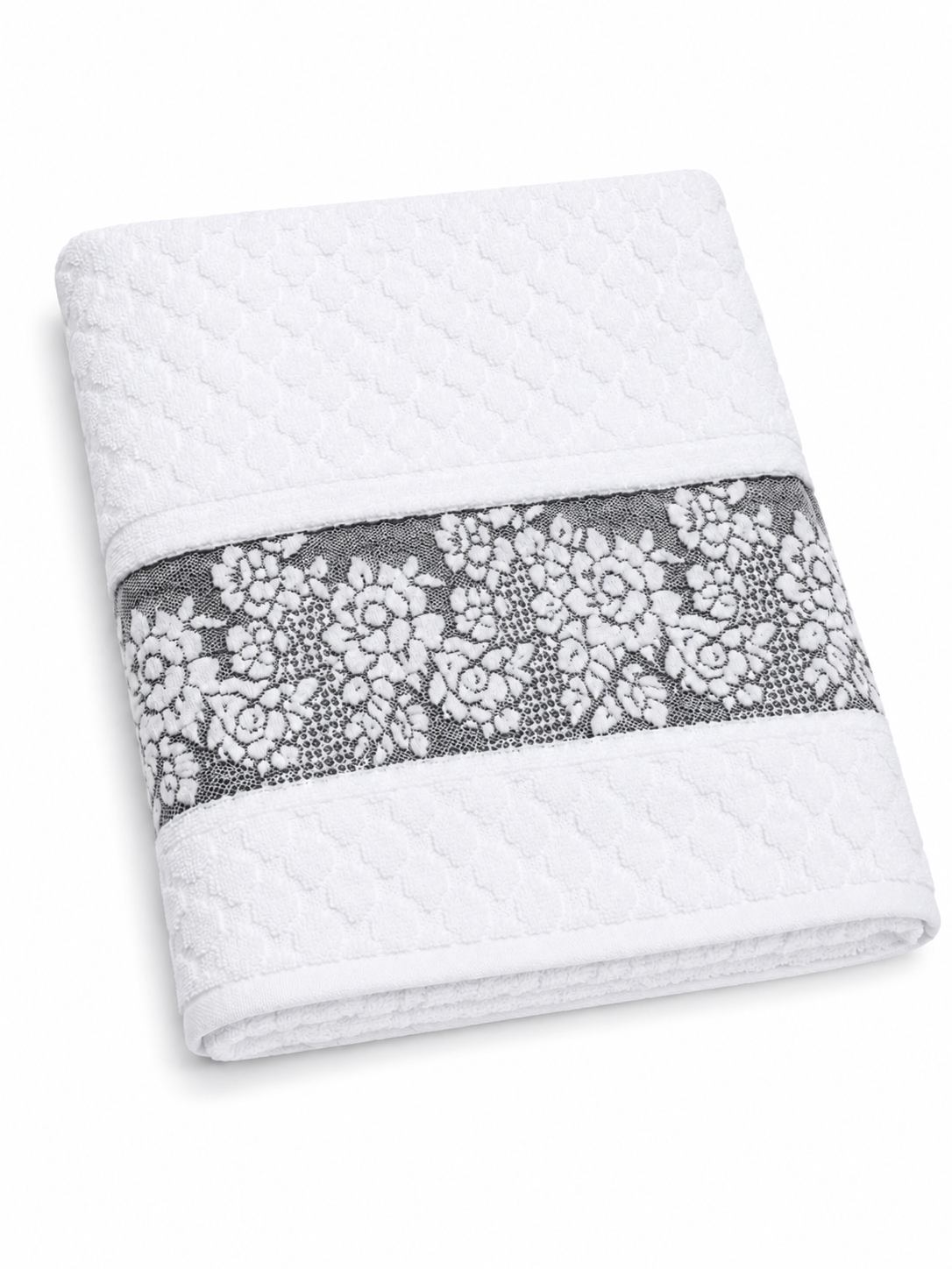 TOWEL WHT&BLK 90*50 white&black