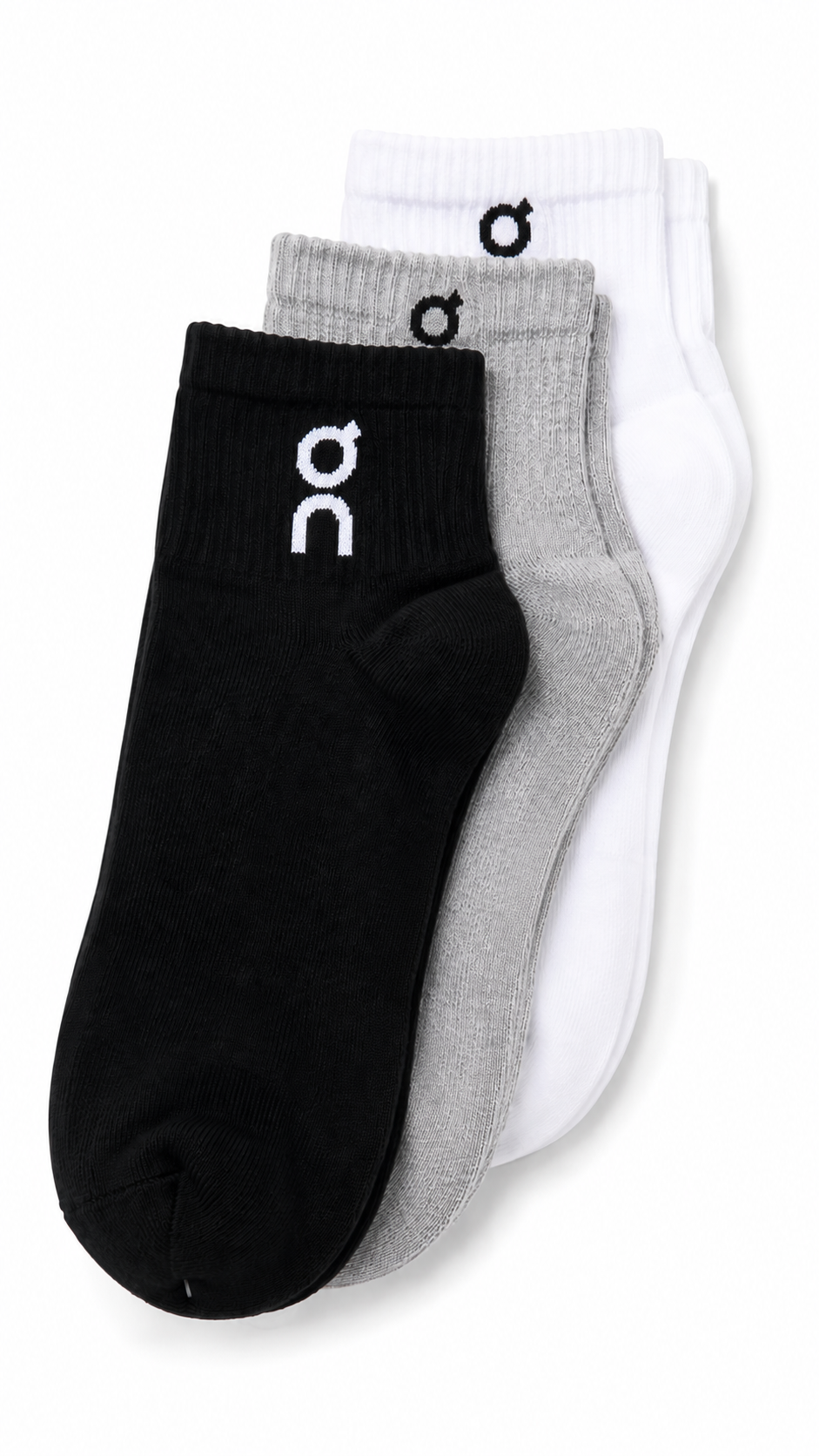 ON CLOUD MEDIUM SOCKS WHT&BGE&BLK 0043 white&beige&black
