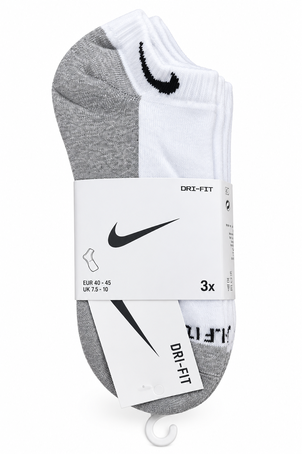 Nike Socks 609 White&Grey White & Grey Small White & Grey