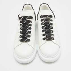 Alexander McQueen White Leather Oversized Lace Up Sneakers