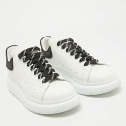 Alexander McQueen White Leather Oversized Lace Up Sneakers