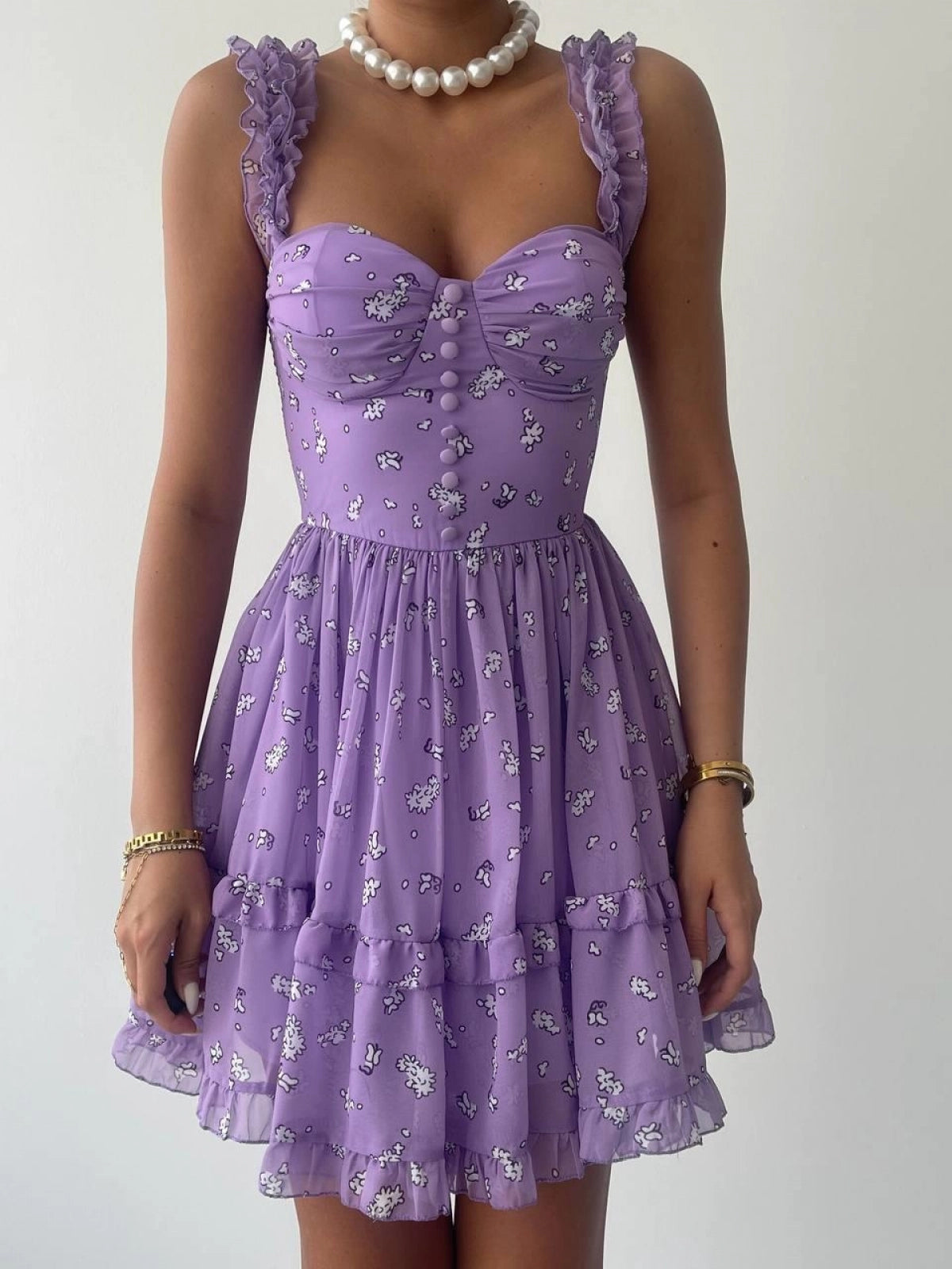 Lena Double Strap Dress ETK Lavender / S